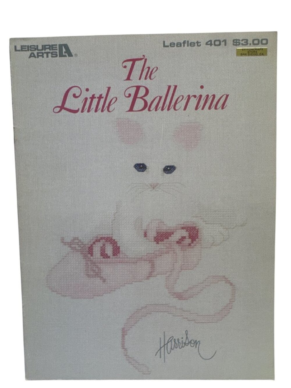 The Little Ballerina Cross Stitch Pattern Leaflet Leisure Arts 401 Booklet 1985